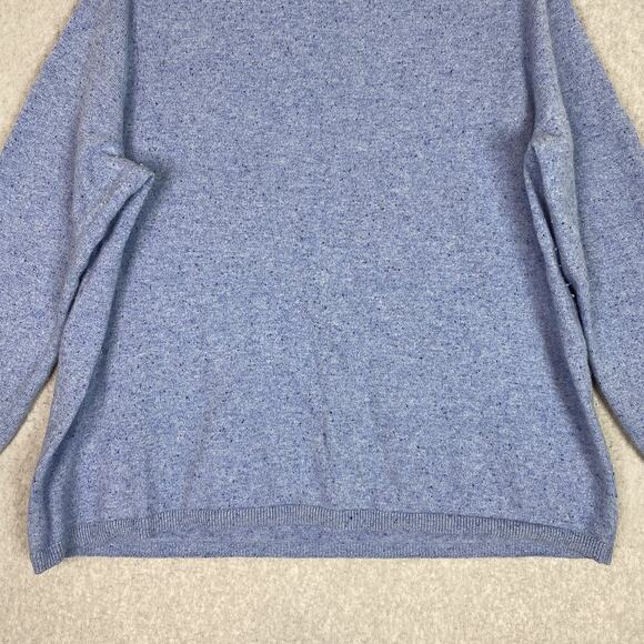 Lands' End Sweater Womens 2X (20W-22W) Blue Speckled 100% Cashmere Crewneck - Picture 8 of 10
